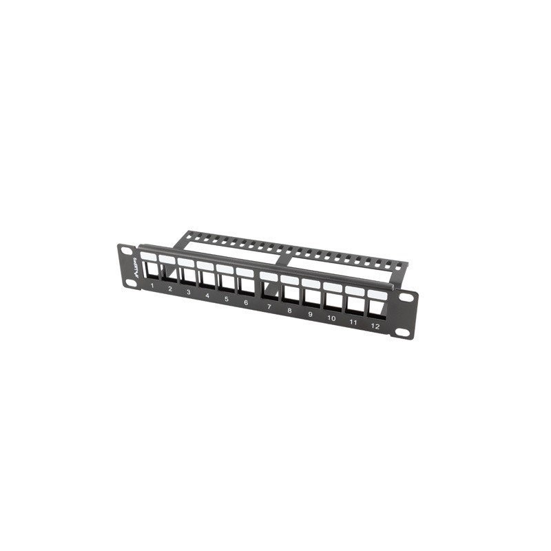 PATCH PANEL 12 PORTŮ 1U S ORGANIZÉREM PRO KEYSTONE PPKS9112B
