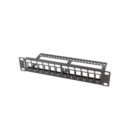 PATCH PANEL 12 PORTŮ 1U S ORGANIZÉREM PRO KEYSTONE PPKS9112B