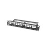 PATCH PANEL 12 PORTŮ 1U S ORGANIZÉREM PRO KEYSTONE PPKS9112B