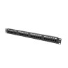 PATCH PANEL 24 PORTŮ 1U 19" CAT.6 UTP ČERNÝ LANBE
