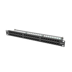 PATCH PANEL 48 PORTŮ 1U 19" CAT.5E UTP ČERNÝ LANB