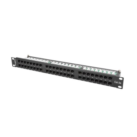 PATCH PANEL 48 PORTŮ 1U 19" CAT.5E UTP ČERNÝ LANB