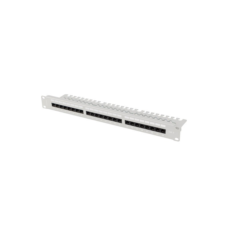 PATCH PANEL 24 PORTŮ 1U 19" CAT.6 UTP S POLICÍ ŠE