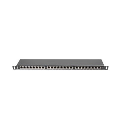 PATCH PANEL 24 PORTŮ 0,5U 19" CAT.6 FTP STÍNĚNÝ Č