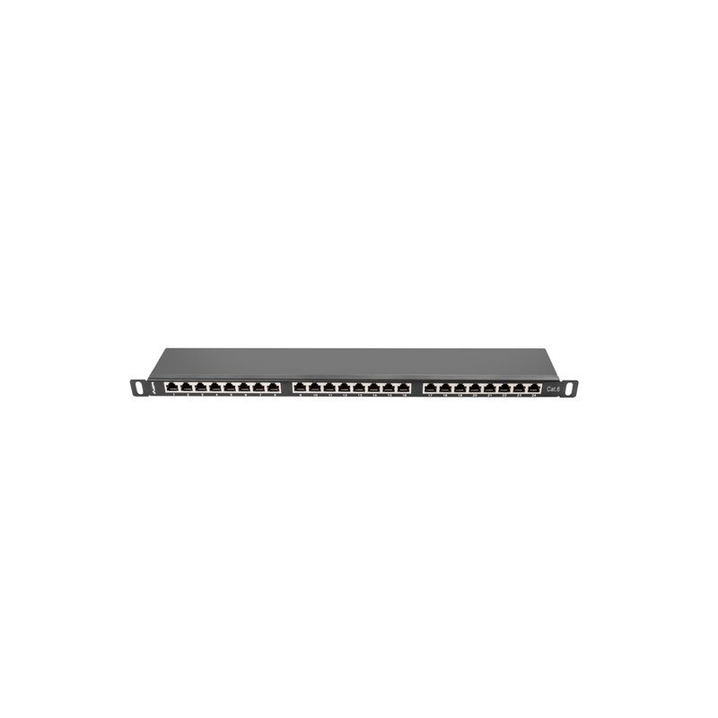 PATCH PANEL 24 PORTŮ 0,5U 19" CAT.6 FTP STÍNĚNÝ Č