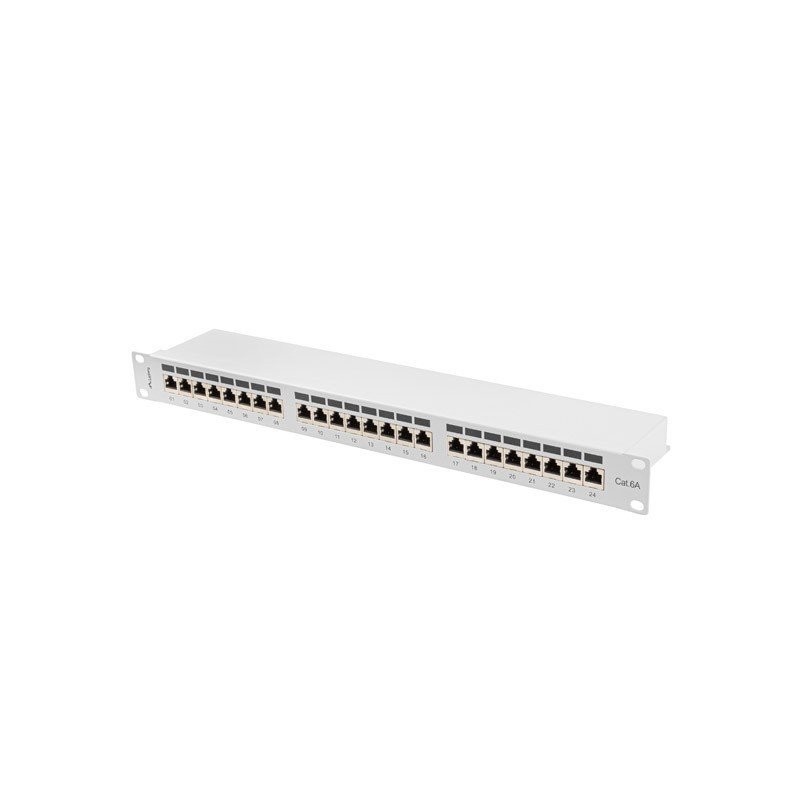 PATCH PANEL 24 PORTŮ 1U 19" CAT.6A FTP STÍNĚNÝ ŠE