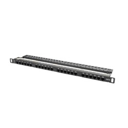 Lanberg Patch Panel 24 portů 0,5U 19" CAT.6 UTP černý LAN