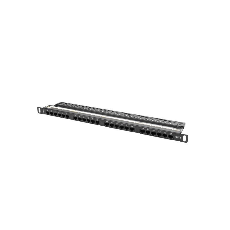 Lanberg Patch Panel 24 portů 0,5U 19" CAT.6 UTP černý LAN