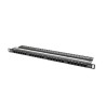 PATCH PANEL 24 PORTŮ 0,5U 19" CAT.6 UTP ČERNÝ LAN
