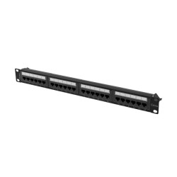 PATCH PANEL 24 PORTŮ 1U 19" CAT.6A UTP ČERNÝ LANB