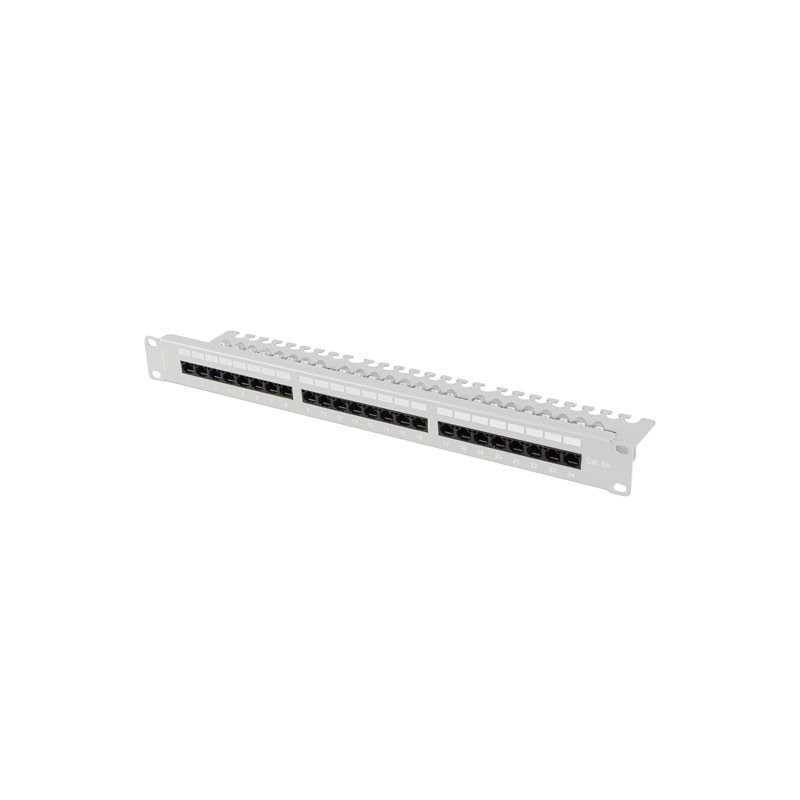 PATCH PANEL 24 PORTŮ 1U 19" CAT.6A UTP S POLICÍ Š