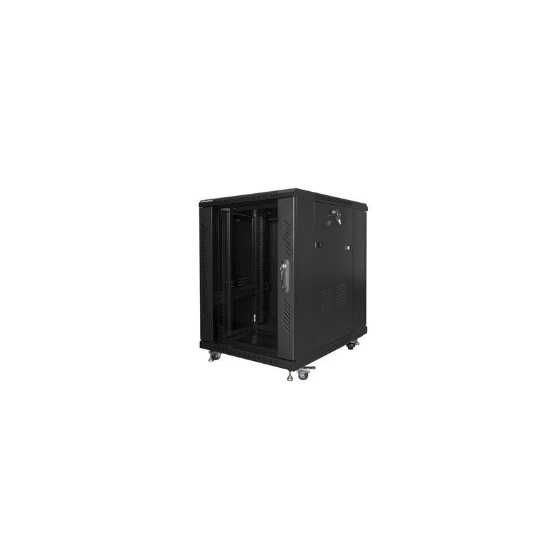 Lanberg Instalační Rack 19" 15U 600X800 černé skleněné DV