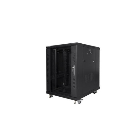 Lanberg Instalační Rack 19" 15U 600X800 černé skleněné DV