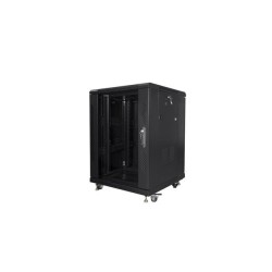 Lanberg Instalační Rack 19" 15U 600X600 černé skleněné DV