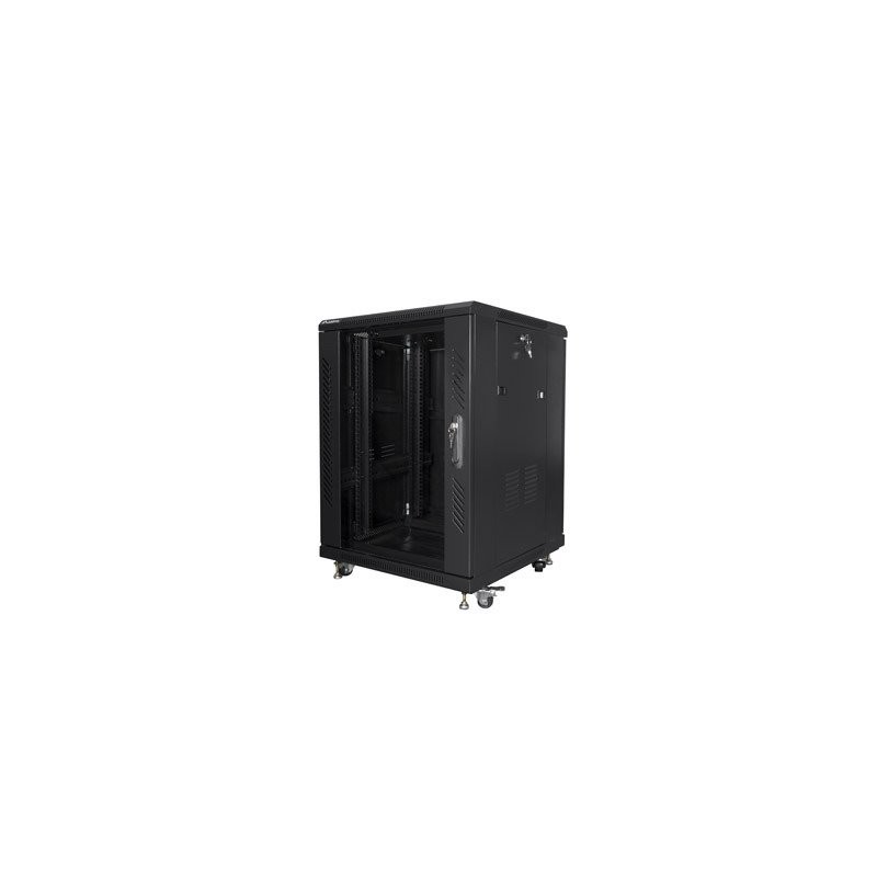 Lanberg Instalační Rack 19" 15U 600X600 černé skleněné DV
