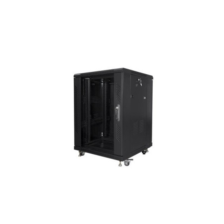 Lanberg Instalační Rack 19" 15U 600X600 černé skleněné DV