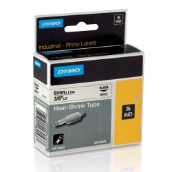 RHINO HEAT SHRINK TUBE 9X 1.5/BLACK ON WHITE IN
