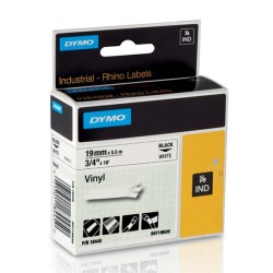 RHINO BAND IND VINYL 19MMX5.5M/BLACK ON WHITE