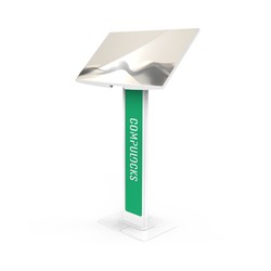 VESA BRANDABLE FLOOR STAND WITH/A LARGE BASE PLATE - WHITE