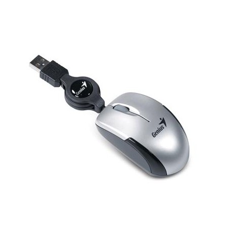 GENIUS myš MicroTraveler V2/ drátová/ 1200 dpi/ USB/ stříbrná