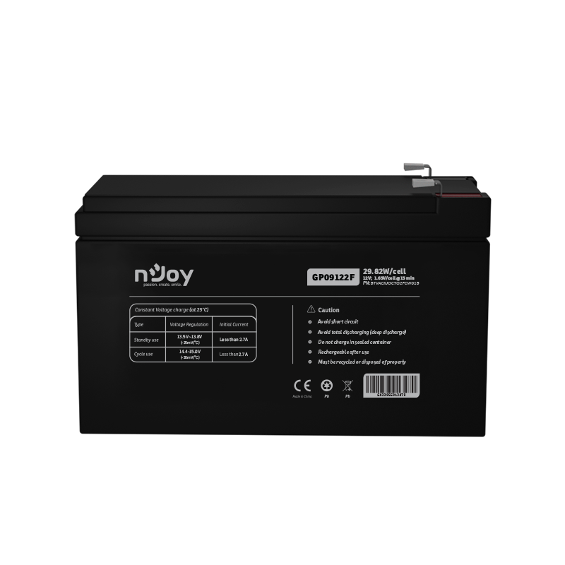 nJoy - baterie GLP09122F 12V/9Ah, F2 (T2) Faston 250, long life
