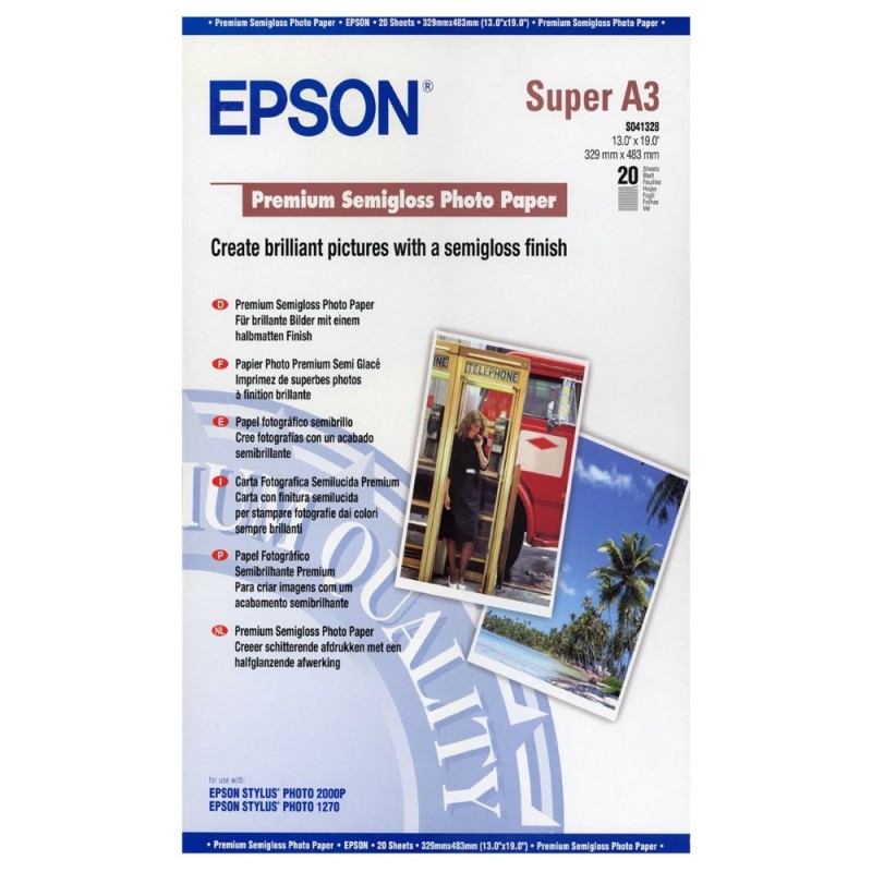 EPSON A3+, Premium Semigloss Photo Paper (20listů)