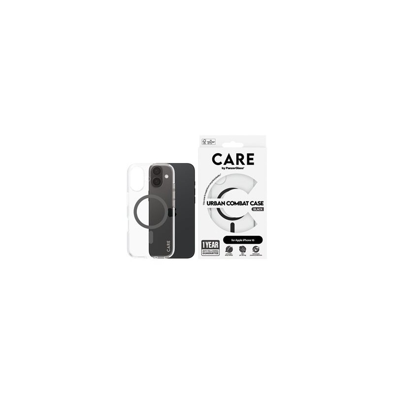CARE by PanzerGlass Urban Combat - Zadní kryt pro mobilní telefon - kompatibilita s MagSafe - oleofóbní povrch, termoplastický