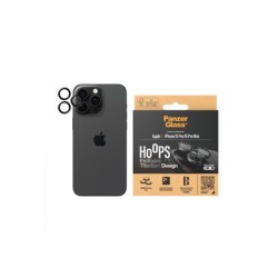 PanzerGlass Hoops - Chránic na objektiv pro mobilní telefon - sklo - barva rámu cerná - pro Apple iPhone 15 Pro, 15 Pro Max 1203