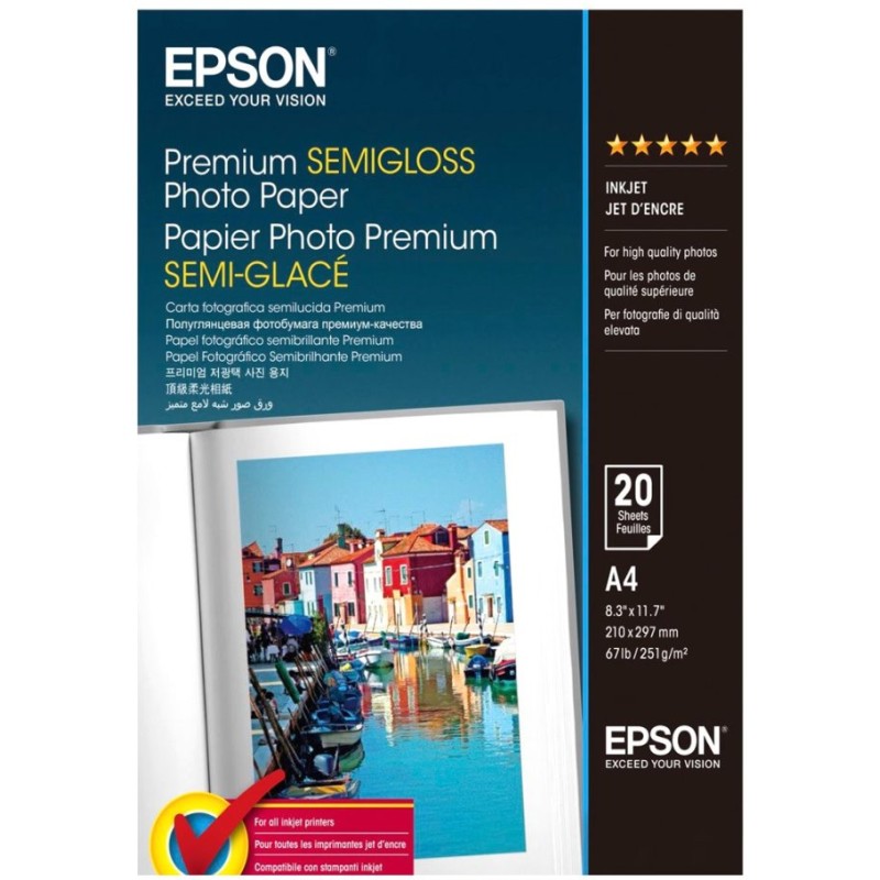 EPSON A4, Premium Semigloss Photo Paper (20listů)
