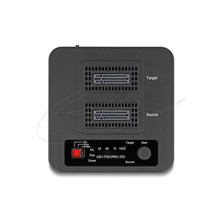 Delock - Dokovací stanice SSD - funkce klonování a mazání - oddílu: 2 - M.2 - M.2 NVMe Card / PCIe (NVMe) - USB-C 3.2 (Gen 2)