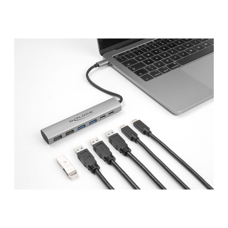 Delock - Rozbocovac - 2 x USB-C 3.2 Gen 2 + 2 x USB 3.2 Gen 2 + 2 x USB 2.0 - desktop