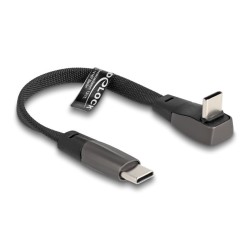 Delock - USB kabel - USB-C (M) do USB-C (M) úhlový - USB 2.0 - 3 A - 14 cm - podpora Power Delivery 3.0 - cerná
