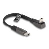 Delock - USB kabel - USB-C (M) do USB-C (M) úhlový - USB 2.0 - 3 A - 14 cm - podpora Power Delivery 3.0 - cerná