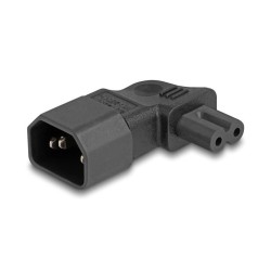 Delock - Adaptér napájení - power IEC 60320 C7 do IEC 60320 C14 - 250 V - 2.5 A - 90° konektor - cerná
