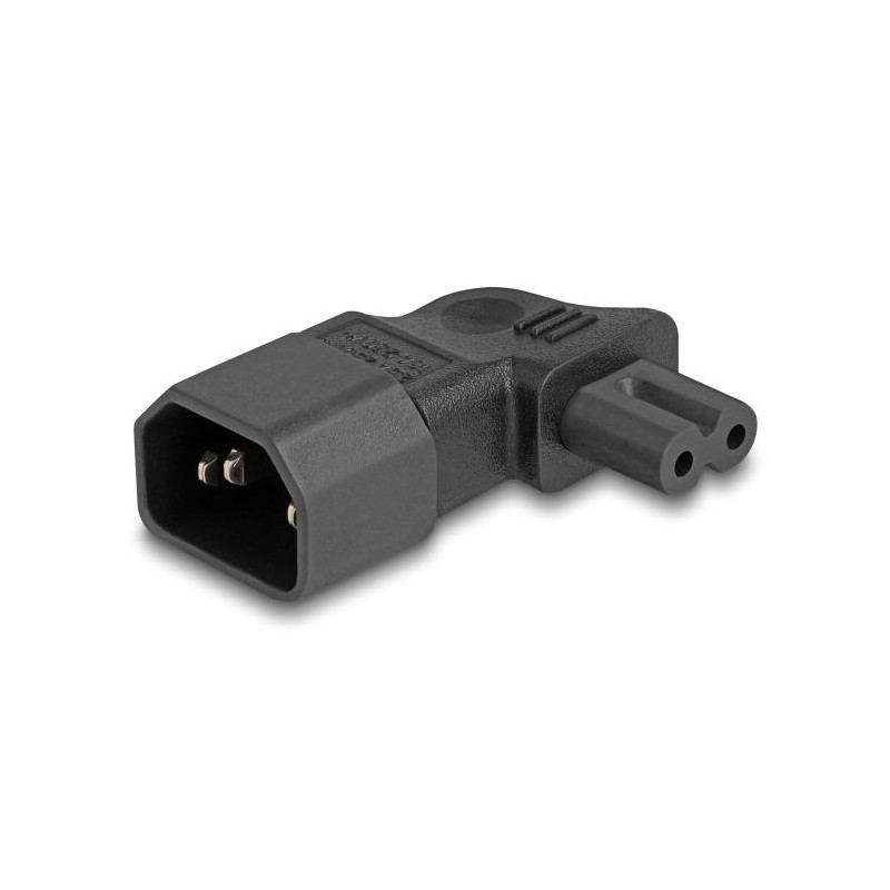 Delock - Adaptér napájení - power IEC 60320 C7 do IEC 60320 C14 - 250 V - 2.5 A - 90° konektor - cerná