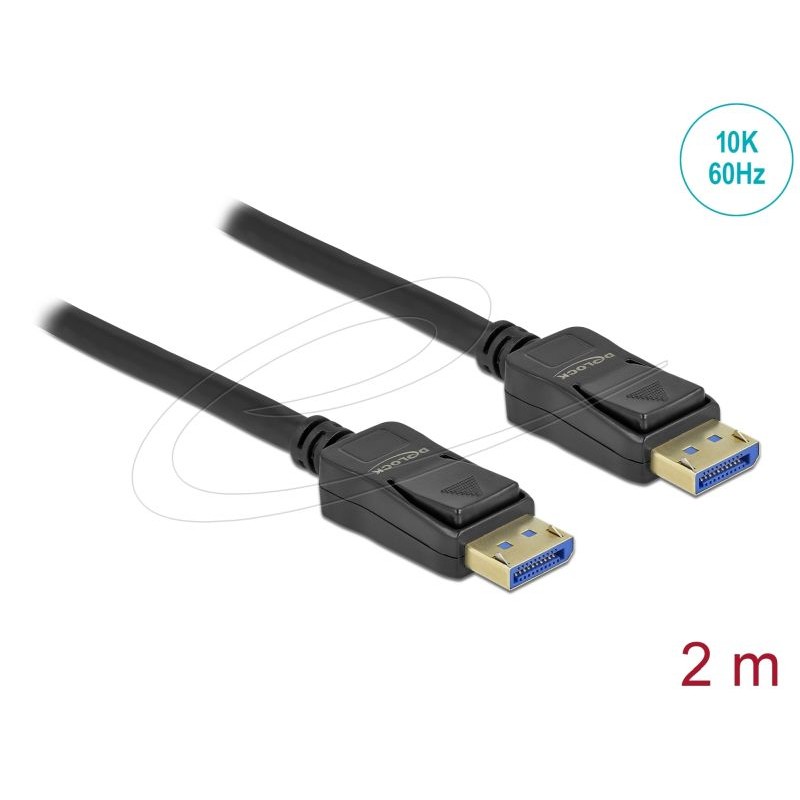Delock - Kabel DisplayPort - DisplayPort (M) do DisplayPort (M) - DisplayPort 2.0 - 2 m - podpora 10K60Hz (10240x4320) -… 80262
