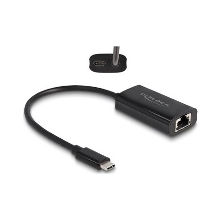 Delock - Síťový adaptér - Thunderbolt 3 - Gigabit Ethernet x 1 - černá