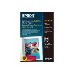 Epson Premium Semigloss Photo Paper, C13S041765, foto papír, lesklý, bílý, 10x15cm, 4x6", 251 g/m2, 50 ks, inkoustový