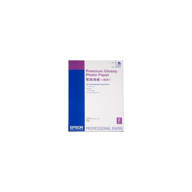 Epson Premium Glossy Photo Paper, C13S042091, foto papír, lesklý, bílý, Stylus Photo 890, 895, 1270, 2100, A2, 255 g/m2, 25 ks