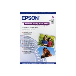 Epson Premium Glossy Photo Paper, C13S041315, foto papír, lesklý, silný typ bílý, Stylus Photo 1270, 2100, A3, 255 g/m2, 20 ks