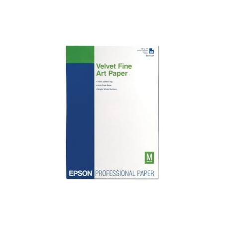 Epson Velvet Fine Art Paper, C13S041637, umělecký papír, sametový, bílý, A3+, 260 g/m2, 20 ks, inkoustový