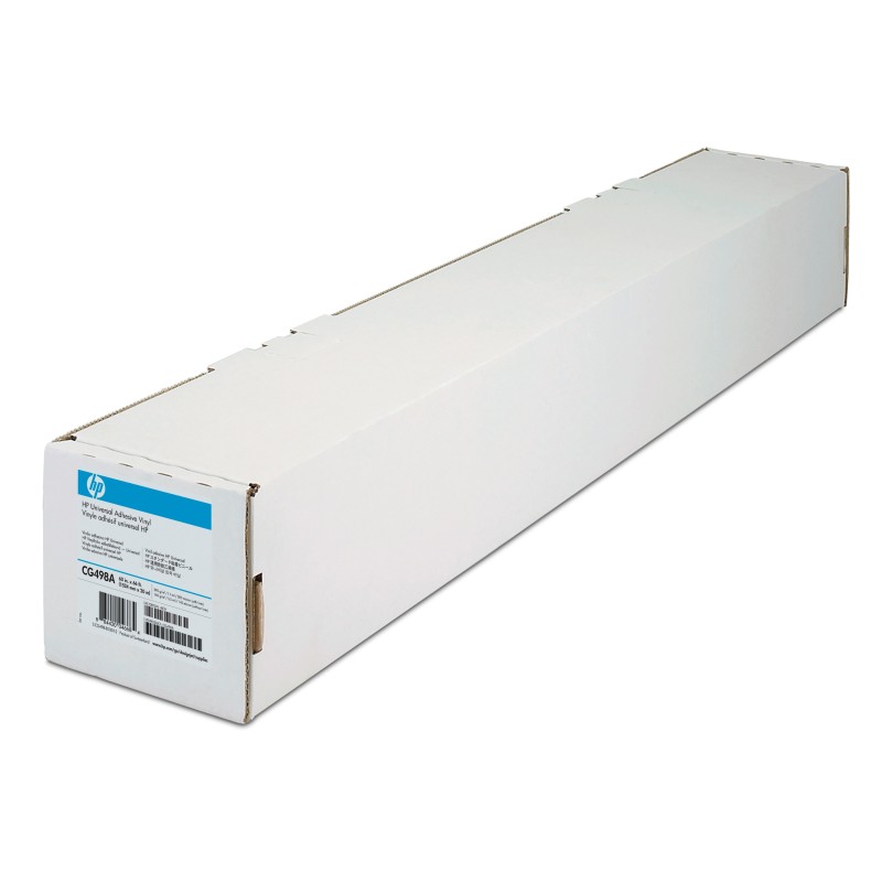 HP Universal Adhesive Vinyl. 2 pack, 144 microns (5.7 mil) • 160 g/m2 • 1067 mm x 20.1 m • 2-pack, C2T52A