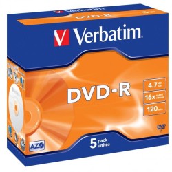 VERBATIM DVD-R (5-pack)Jewel/16x/4.7GB