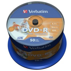 VERBATIM DVD-R(50-Pack)Spindle/Inkjet Printable Wide/16x/4.7GB