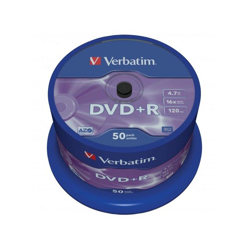 VERBATIM DVD+R(50-Pack)Spindle/General Retail/16x/4.7GB