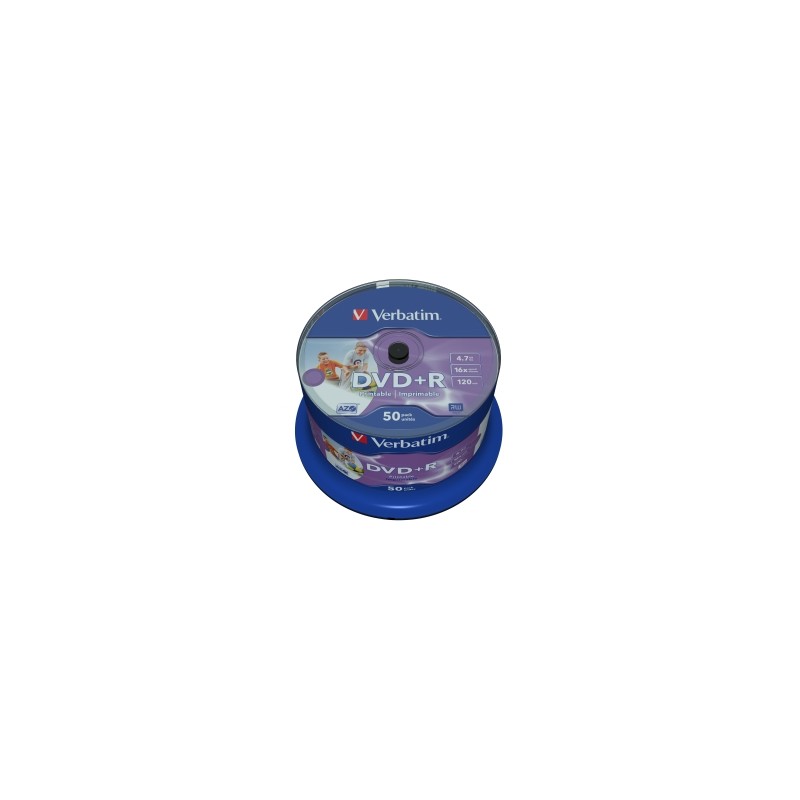 VERBATIM DVD+R(50-Pack)Spindle/Printable/16x/4.7GB/DLP