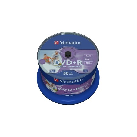 VERBATIM DVD+R(50-Pack)Spindle/Printable/16x/4.7GB/DLP