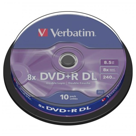 VERBATIM DVD+R(10-pack) Double layer/8x/8.5GB/spindle