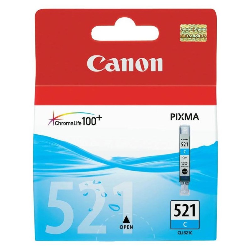 Canon originální ink CLI-521 C, 2934B001, cyan, 505str., 9ml