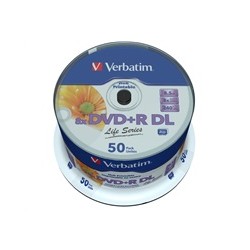 VERBATIM DVD+R Double Layer 8.5GB 8X 50 Pack Spindle